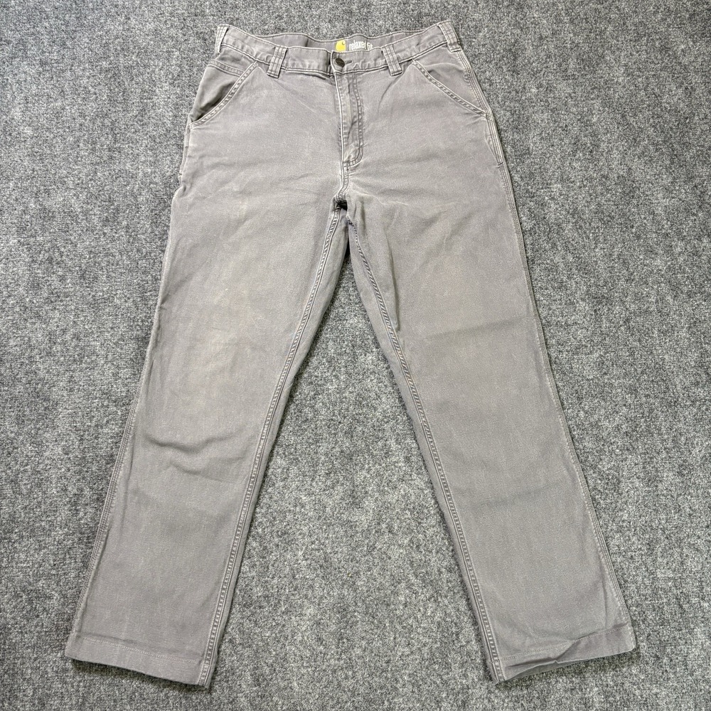 Carhartt Rugged Flex Pants Men's 34x30 Gray Relaxed Fit Workwear 102291 039